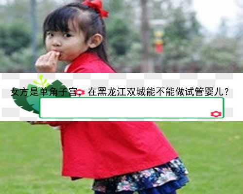 女方是单角子宫，在黑龙江双城能不能做试管婴儿？